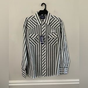 NEW WRANGLER MENS LONG SLEEVE SNAP SHIRT SIZE: XL